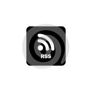 RSS feed icon. Can be used for web and mobile. Vector on isolated white background. EPS 10