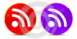 RSS Feed icon glossy round buttons illustration