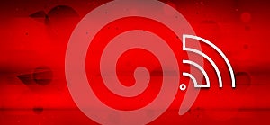 RSS Feed icon motion art abstract red banner illustration