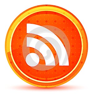 RSS Feed icon natural orange round button