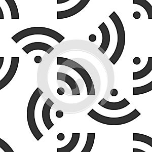 RSS icon isolated seamless pattern on white background. Radio signal. RSS feed symbol. Flat design