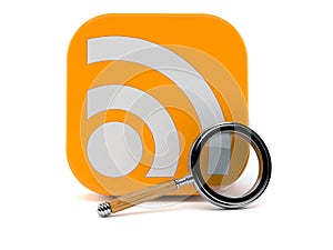 RSS icon with magnifying glass