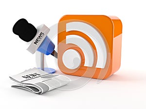 RSS icon with microphone news