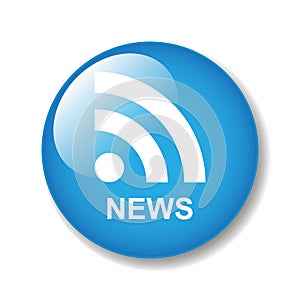 Rss news icon button