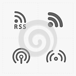 RSS sign icons. RSS feed symbols
