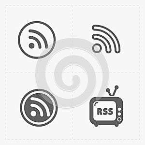 RSS sign icons. RSS feed symbols
