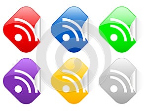 Rss symbol square stickers 2