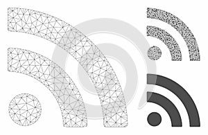 Rss Vector Mesh Wire Frame Model and Triangle Mosaic Icon