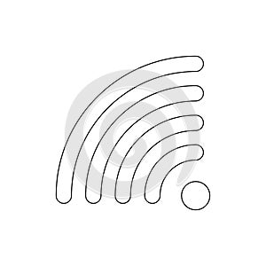 Rss wi fi outline icon. Signs and symbols can be used for web, logo, mobile app, UI, UX