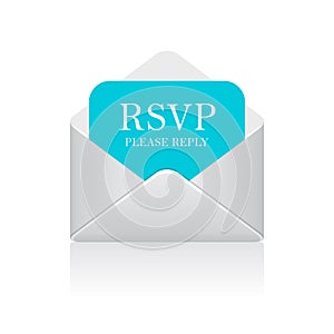 Rsvp letter in envelope vector icon