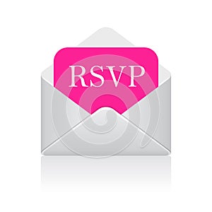 Rsvp letter vector icon photo