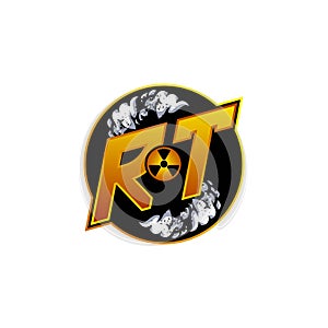 RT Logo Monogram ESport Gaming with Gas Shape Design