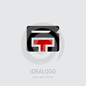 RT - monogram or logotype. R and T - initials or logo. Vector Design element or icon