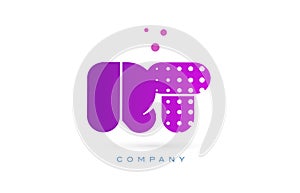 rt r t pink dots letter logo alphabet icon