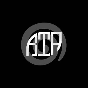 RTA letter logo design on black background. RTA creative initials letter logo concept. RTA letter design