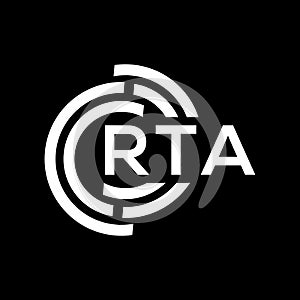 RTA letter logo design. RTA monogram initials letter logo concept. RTA letter design in black background photo