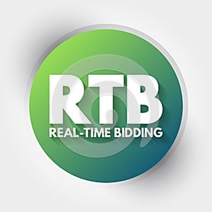 RTB - Real-time bidding acronym, business concept background
