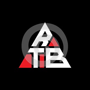 RTB triangle letter logo design with triangle shape. RTB triangle logo design monogram. RTB triangle vector logo template with red
