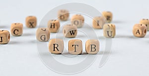 RTB written on a wooden cube , business concept