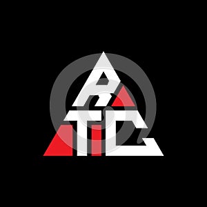 RTC triangle letter logo design with triangle shape. RTC triangle logo design monogram. RTC triangle vector logo template with red