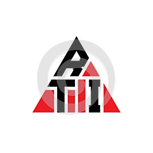 RTI triangle letter logo design with triangle shape. RTI triangle logo design monogram. RTI triangle vector logo template with red