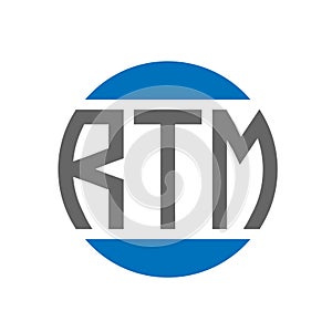 RTM letter logo design on white background. RTM creative initials circle logo concept. RTM letter design
