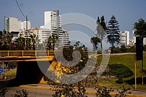 rtment buildings with road to the background pacific ocean blue sky--MIRAFLORES PERU