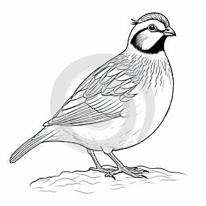 Rtx-inspired Bird Coloring Page With Quail Outline