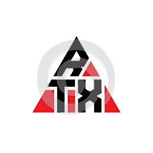RTX triangle letter logo design with triangle shape. RTX triangle logo design monogram. RTX triangle vector logo template with red photo
