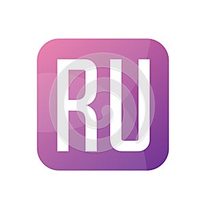 RU Letter Logo Design With Simple style