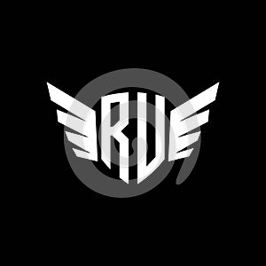 RU Monogram Wing Shape Style