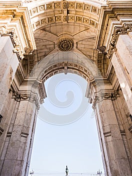 The Rua Augusta Arch in Lisbon, Portugal