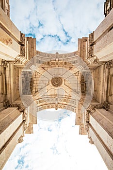 Rua Augusta triumphal Arch in the historic center of the city of Lisbon in Portugal.