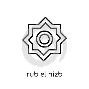 Rub el Hizb icon. Trendy modern flat linear vector Rub el Hizb i