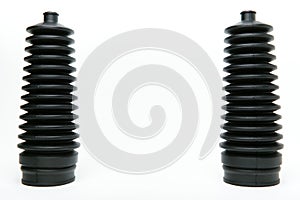 Rubber anther of the steering rack on a white background photo