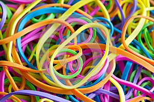 Rubber band colorful abstract background texture closeup