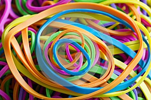 Rubber band colorful abstract background texture closeup