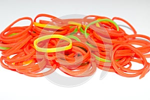 Rubber bands  isolated on white background  ,