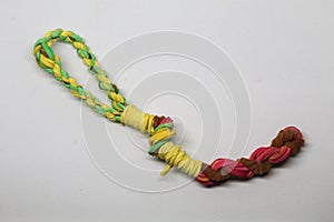 Rubber bands woven into a blowpipe photo