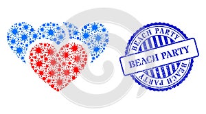 Rubber Beach Party Seal and Infection Love Hearts Mosaic Icon