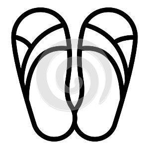 Rubber beach sandals icon, outline style