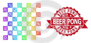 Rubber Beer Pong Stamp Seal and Bright Network Chess Board