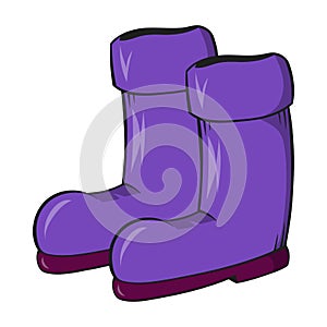 Rubber boots icon, cartoon style
