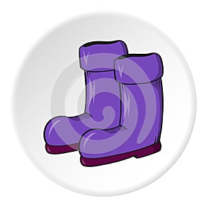 Rubber boots icon, cartoon style