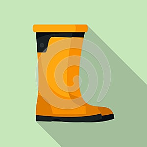 Rubber boots icon, flat style