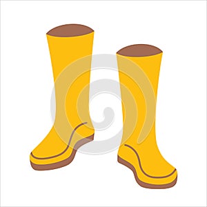 Rubber boots icon, vector illustration of waterproof gumboots, pair of shoes for rainy weather, gardening and farming