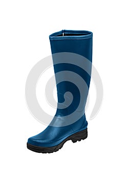 Rubber boots isolate on a white back. Shoes for bad weather or gardening. Shoes of a farmer, hunter or gardener