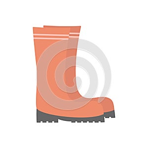 Rubber boots isolated on white, flat design