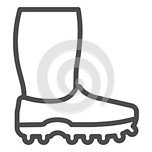 Rubber boots line icon. Footwear vector illustration isolated on white. Watertights outline style design, designed for