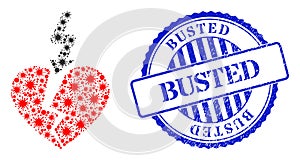 Rubber Busted Badge and Bacilla Break Love Heart Collage Icon